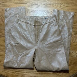 Women’s Rem Garson 100% Genuine Leather Tan Pants Size 12